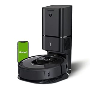 irobot roomba i7+ (7550) robot vacuum with automatic dirt disposal – empties itself for up to 60 days, wi-fi connected, smart mapping, works with alexa, ideal for pet hair, carpets, hard floors, black