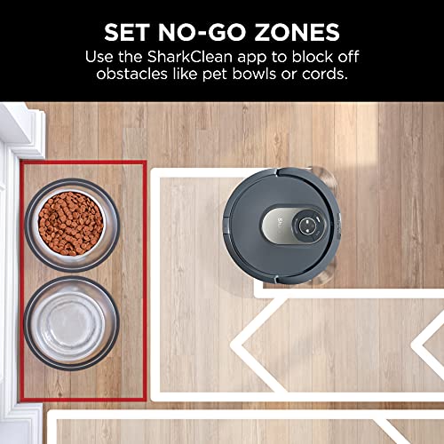 Shark AV2001 AI Robot Vacuum with Self-Cleaning Brushroll, Object Detection, Advanced Navigation, Home Mapping, Perfect for Pet Hair, Compatible with Alexa, Gray