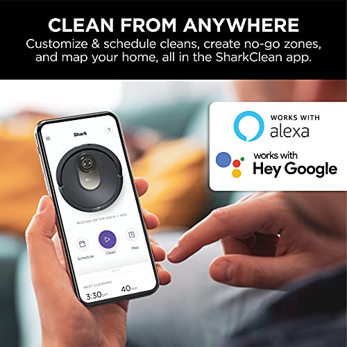 Shark AV2001 AI Robot Vacuum with Self-Cleaning Brushroll, Object Detection, Advanced Navigation, Home Mapping, Perfect for Pet Hair, Compatible with Alexa, Gray