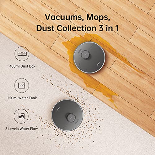 Dreametech Z10 Pro Robot Vacuum and Mop with 3D Obstacle Avoidance, Self Emptying for up to 65 Days, 4000 Pa Suction Power & Smart Mapping, Wi-Fi Connected, Compatible with Alexa