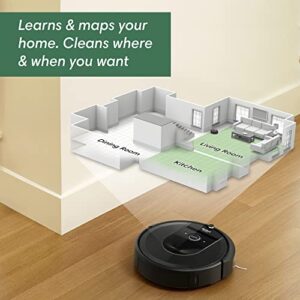 iRobot Roomba i7 (7150) Robot Vacuum- Wi-Fi Connected, Smart Mapping, Works with Alexa, Ideal for Pet Hair, Works With Clean Base, Black