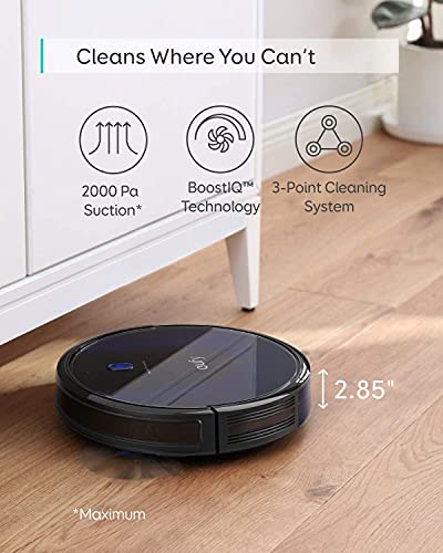 Eufy BoostIQ RoboVac 15C MAX, Wi-Fi Connected, Super-Thin, 2000Pa Suction, Quiet, Self-Charging Robotic Vacuum Cleaner, Cleans Hard Floors to Medium-Pile Carpets, Black (Renewed)