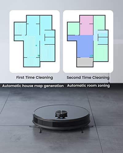 Lefant Robot Vacuum Lidar Navigation, Real-time maps, No-go Zone, Area Cleaning, Works with Alexa Echo and APP Control, Quiet Smart Vacuum Robot Cleaner Good for Hardwood Floors, Low Pile Carpet LS1