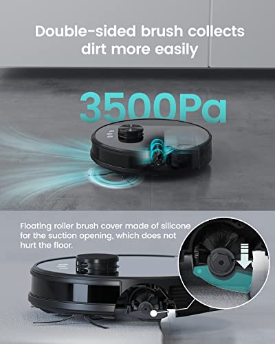 Lefant Robot Vacuum Lidar Navigation, Real-time maps, No-go Zone, Area Cleaning, Works with Alexa Echo and APP Control, Quiet Smart Vacuum Robot Cleaner Good for Hardwood Floors, Low Pile Carpet LS1