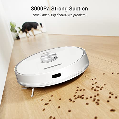 Ultenic T10 Robot Vacuum Self Emptying, Robot Vacuum and Mop Combo, 60-Day Capacity, LiDAR Navigation, 3000Pa Strong Suction, APP & Remote & Alexa Control, Ideal for Pet Hair, Hard Floor and Carpet