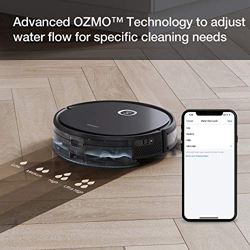 ECOVACS DEEBOT OZMO U2 Pro Robot Vacuum Cleaner 2 in1 Vacuum and Mop, Extra Pet Care Kit 800ml Large Dustbin & Tangle-Free Brush, Ideal for Pet Hair, No-Go Zones, 2.5Hrs Run Time, Voice / App Control…