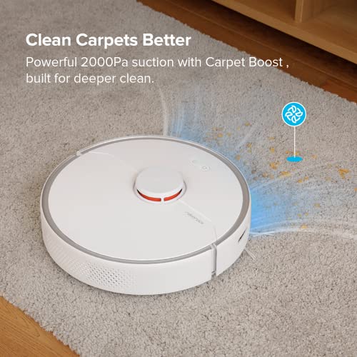 roborock S6 Pure Robot Vacuum and Mop, Multi-Floor Mapping, Lidar Navigation, No-go Zones, Selective Room Cleaning, 2000Pa Suction, Wi-Fi Connected, Alexa Voice Control (Black)