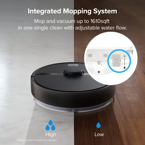 roborock S6 Pure Robot Vacuum and Mop, Multi-Floor Mapping, Lidar Navigation, No-go Zones, Selective Room Cleaning, 2000Pa Suction, Wi-Fi Connected, Alexa Voice Control (Black)