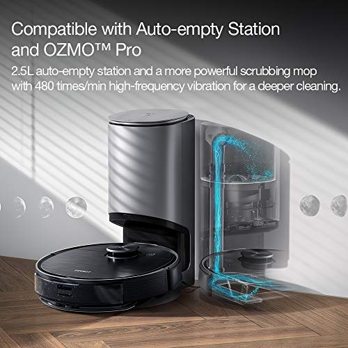 Ecovacs Deebot T8 Robot Vacuum and Mop Cleaner, Precise Laser Navigation, Multi-floor Mapping, Intelligent Object Avoidance, Full-customize clean, No-go and No-mop Zones, Auto-empty Station Compatible