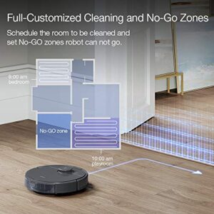 Ecovacs Deebot T8 Robot Vacuum and Mop Cleaner, Precise Laser Navigation, Multi-floor Mapping, Intelligent Object Avoidance, Full-customize clean, No-go and No-mop Zones, Auto-empty Station Compatible