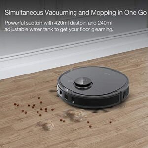 Ecovacs Deebot T8 Robot Vacuum and Mop Cleaner, Precise Laser Navigation, Multi-floor Mapping, Intelligent Object Avoidance, Full-customize clean, No-go and No-mop Zones, Auto-empty Station Compatible