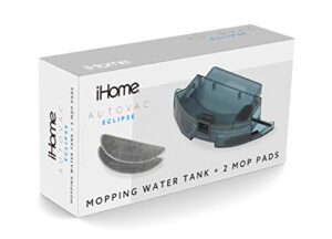 ihome eclipse robot vacuum cleaner mop attachment powermop – 2 machine washable mop pads + electronically controlled water tank – fits eclipe autovac
