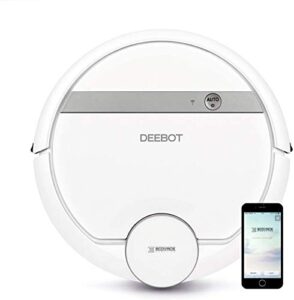 ecovacs deebot 907 smart robotic vacuum, carpet, bare floors, pet hair + mapping technology, high suction power, wifi, compatible with alexa and google assistant (renewed)