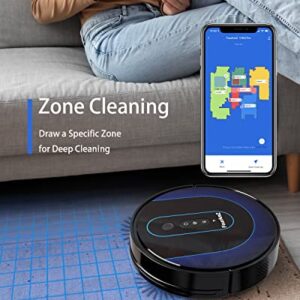 Robot Vacuum Cleaner, 4000Pa Suction AI Smart 2.0 Navigation with Home Mapping Robotic Vacuum, Selective Room Cleaning, No-go Zones, Carpet Boost, Works with Alexa, Ideal for Pet Hair FourAmZ V100 Pro