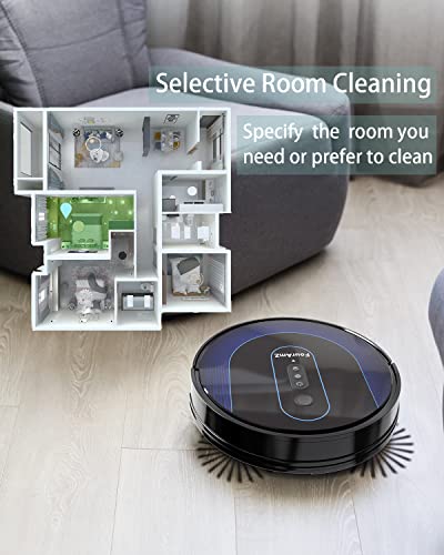 Robot Vacuum Cleaner, 4000Pa Suction AI Smart 2.0 Navigation with Home Mapping Robotic Vacuum, Selective Room Cleaning, No-go Zones, Carpet Boost, Works with Alexa, Ideal for Pet Hair FourAmZ V100 Pro