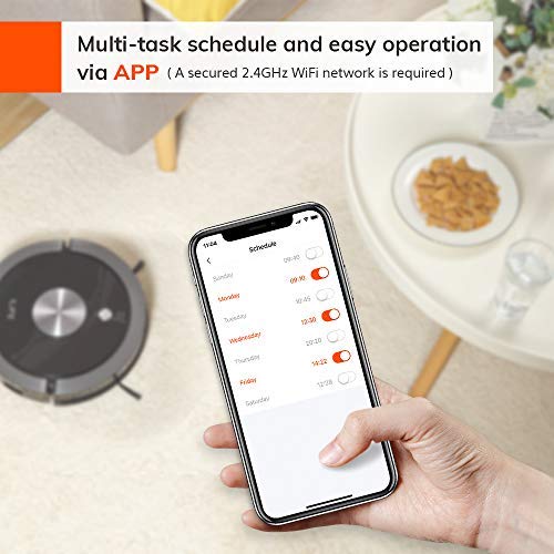 ILIFE A9 Robot Vacuum Cleaner, Wi-Fi Connected, Cellular Dustbin, Strong Suction, 2-in-1 Roller Brush, Automatic Self-Charging, Slim,Quiet, Works with Alexa, for Hard Floors to Medium-Pile Carpets.