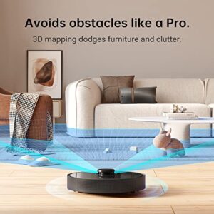 Dreametech L10 Pro Robot Vacuum Cleaner with Dual-Line LiDAR Navigation, 3D Obstacle Avoidance, 4000Pa Suction Multi-Level Mapping, Compatible with Alexa/App, Ideal for Pet Hair, Carpet, Hard Floors