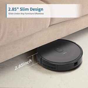 UONI S1 Robot Vacuum Cleaner, Works with Alexa, Quiet, Super-Thin, 2000Pa Strong Suction, Wi-Fi Connected, Self Charging Robotic Vacuum Cleaner, Ideal for Pet Hair, Hard Floors and Carpets(Black)