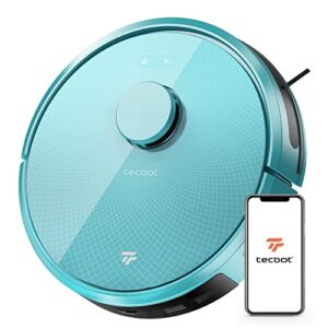 tecbot robot vacuum,3000pa super strong suction,robot vacuum self emptying charging,remote wi-fi/app/alexa control,quiet,ideal for hard floors/carpets,cat dog pet hair-s3 blue