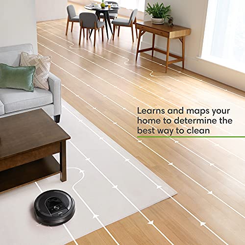 iRobot Roomba i7 (7150) Robot Vacuum- Wi-Fi Connected, Smart Mapping, Compatible with Alexa, Ideal for Pet Hair, Works with Clean Base, Black (Renewed)