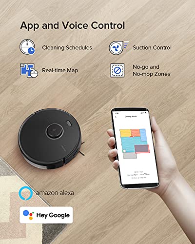 roborock S5 MAX Robot Vacuum and Mop Cleaner, Self-Charging Robotic Vacuum, Lidar Navigation, Selective Room Cleaning, No-mop Zones, 2000Pa Powerful Suction, 180mins Runtime, Works with Alexa