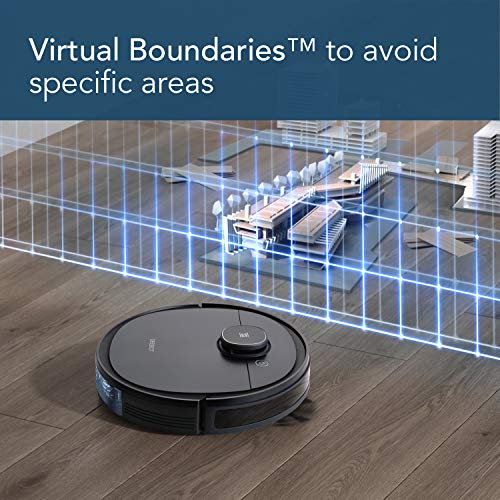 Ecovacs DEEBOT OZMO 920 2in1 Mopping Robotic Vacuum with Laser Navigation, No-Go Zones, Systematic Cleaning, Multi-Floor Mapping, Works with Alexa & App, Large, Black