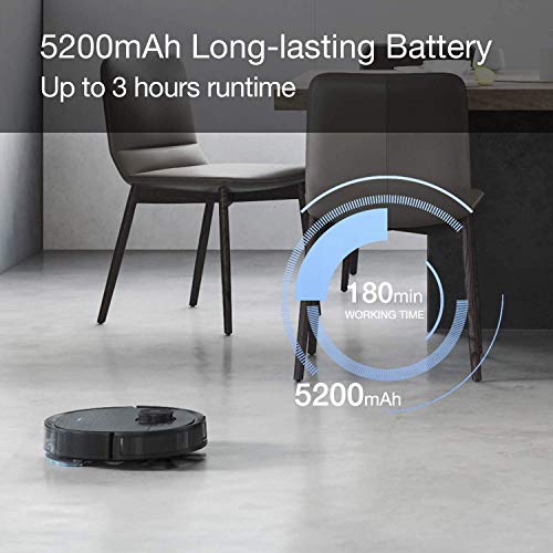 ECOVACS Deebot T8 AIVI Robot Vacuum Cleaner, Vacumming and Mopping in One-Go, Laser Mapping, Smart AI Object Recognition, On-Demand Live Video, Custom Clean, 3+ Hours of Runtime