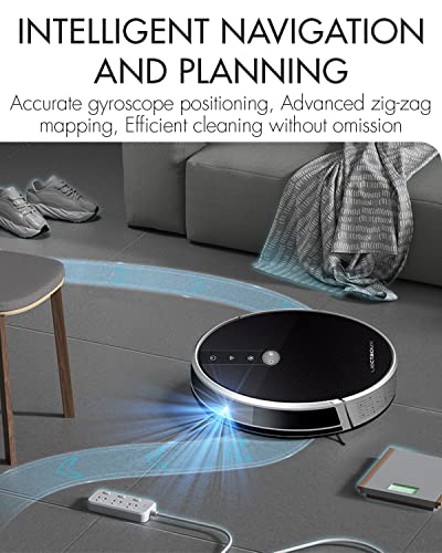 Liectroux C30B Robot Vacuum Cleaner, Smart Dynamic Navigation, Super Smart Partition, with Memory, WiFi App Control, 5000Pa Strong Suction, Smart Wet Mopping, Works with Alexa and Google Assistant