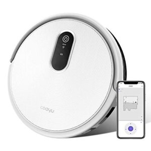 Robotic Vacuum Cleaner, Floor Robot Vacuum, Strong Suction, Super Thin and Quiet, Robot Vacuum Mapping, Cleans Pet Fur, Hard Floor to Carpet (White)