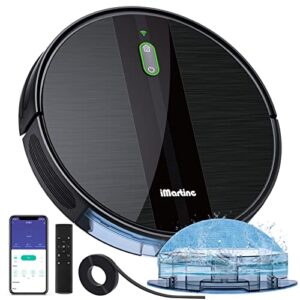 iMartine Robot Vacuum and Mop Cleaner with Boundary Strips, 2200Pa Strong Suction, Quiet, Slim, Self-Charging Robotic Vacuums, Ideal for Pet Hair, Hard Floors, Medium Pile Carpets, Works with Alexa