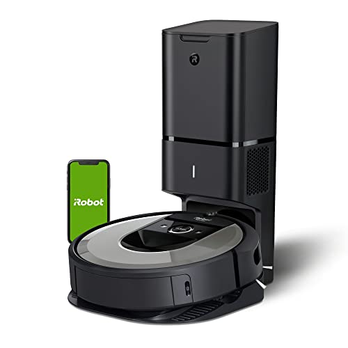 iRobot Roomba i6+ (6550) Robot Vacuum with Automatic Dirt Disposal-Empties Itself, Traps Allergens, Wi-Fi Connected Mapping, Compatible with Alexa, Ideal for Pet Hair, Carpets, Light Silver (Renewed)