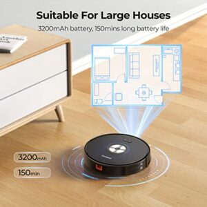 Laresar Robot Vacuum and Mop, Grande 1 Robotic Vacuum Cleaner 2700Pa Suction with Smart Dynamic Navigation, Self-Charging, App Control, Works with Alexa, Ultra-Slim, Ideal for Pet Hair and Carpets