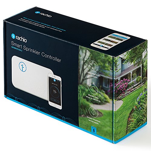 Rachio WiFi Smart Lawn Sprinkler Controller, Works with Alexa, 8-Zone (2nd Generation) (8ZULW-B)