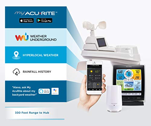 AcuRite Smart Weather Station with Remote Monitoring Compatible with Amazon Alexa (01012M), Internet Connected