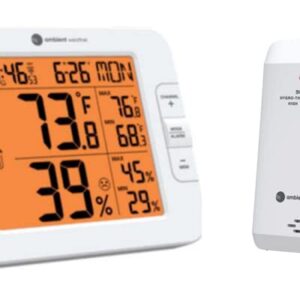 Ambient Weather WS-8482 7-Channel Wireless Internet Remote Monitoring Weather Station with Indoor/Outdoor Temperature & Humidity, Compatible with Alexa, White