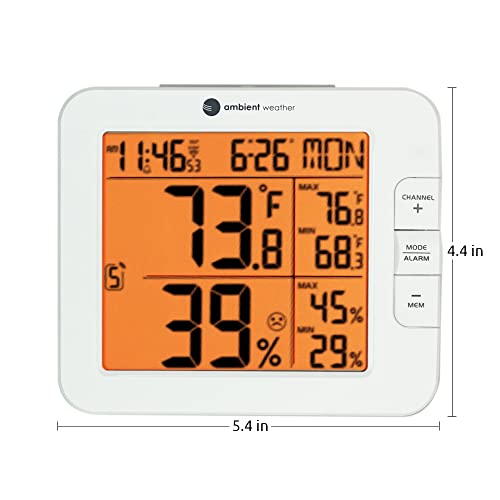 Ambient Weather WS-8482 7-Channel Wireless Internet Remote Monitoring Weather Station with Indoor/Outdoor Temperature & Humidity, Compatible with Alexa, White