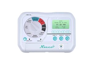smart irrigation sprinkler controller nxeco hwn100 pro, smart sprinkler timer with epa water sense, weather aware, remote access, 12 zone, works with google home and alexa