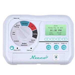 Smart Irrigation Sprinkler Controller NxEco HWN100 Pro, Smart Sprinkler Timer with EPA Water Sense, Weather Aware, Remote Access, 12 Zone, Works with Google Home and Alexa