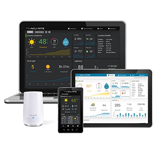 AcuRite Iris (5-in-1) Professional Weather Station with High-Definition Display, Built-In Barometer, and AcuRite Access for Remote Monitoring and Alerts, Compatible with Amazon Alexa, Black (01151M)