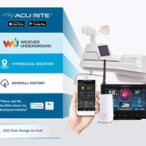 AcuRite Iris (5-in-1) Professional Weather Station with High-Definition Display, Built-In Barometer, and AcuRite Access for Remote Monitoring and Alerts, Compatible with Amazon Alexa, Black (01151M)