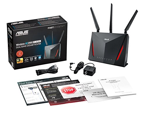 ASUS AC2900 WiFi Gaming Router (RT-AC86U) - Dual Band Gigabit Wireless Internet Router, WTFast Game Accelerator, Streaming, AiMesh Compatible, Included Lifetime Internet Security, Adaptive QoS