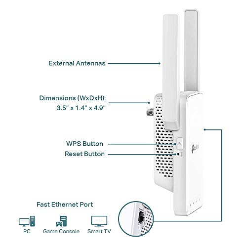 TP-Link AC1200 WiFi Extender(RE315), Covers Up to 1500 Sq.ft and 25 Devices, Up to 1200Mbps Dual Band WiFi Booster Repeater,Access Point, Supports OneMesh