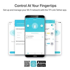TP-Link AC1200 WiFi Extender(RE315), Covers Up to 1500 Sq.ft and 25 Devices, Up to 1200Mbps Dual Band WiFi Booster Repeater,Access Point, Supports OneMesh