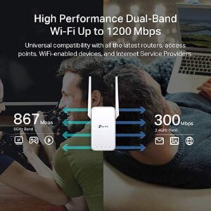 TP-Link AC1200 WiFi Extender(RE315), Covers Up to 1500 Sq.ft and 25 Devices, Up to 1200Mbps Dual Band WiFi Booster Repeater,Access Point, Supports OneMesh