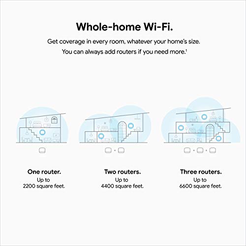 Google Nest Wifi -  AC2200 - Mesh WiFi System -  Wifi Router - 2200 Sq Ft Coverage - 1 pack