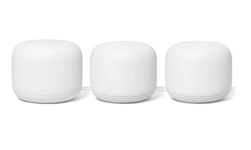 Google Nest WiFi Router 3 Pack ( One Router & Two extenders) 2ndGEneration 4x4 AC2200 Mesh Wi-Fi Routers with 6600 Sq Ft Coverage (Renewed)