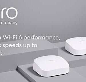 Amazon eero Pro 6 mesh Wi-Fi 6 system | Fast and reliable gigabit speeds | connect 75+ devices | Coverage up to 3,500 sq. ft. | 2-pack, 2020 release