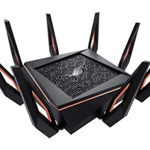 ASUS ROG Rapture WiFi 6 Gaming Router (GT-AX11000) - Tri-Band 10 Gigabit Wireless Router, 1.8GHz Quad-Core CPU, WTFast, 2.5G Port, AiMesh Compatible, Included Lifetime Internet Security, AURA RGB