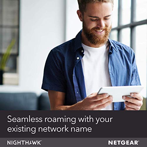 NETGEAR Nighthawk WiFi 6 Mesh Range Extender EAX80 - Add up to 2,500 sq. ft. and 30+ devices with AX6000 Dual-Band Wireless Signal Booster & Repeater (up to 6Gbps speed), plus Smart Roaming