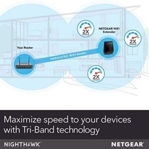 NETGEAR WiFi Mesh Range Extender EX7700 - Coverage up to 2300 sq.ft. and 45 devices with AC2200 Tri-Band Wireless Signal Booster & Repeater (up to 2200Mbps speed), plus Mesh Smart Roaming